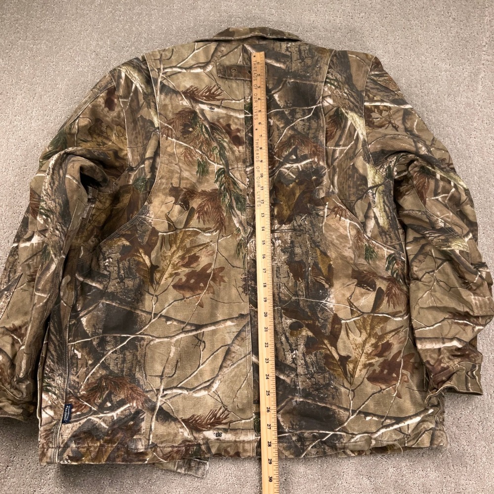 Levis Signature Jacket Men Medium Brown Camo Canvas Hunting Quilted Heavy Jacket - Picture 9 of 10